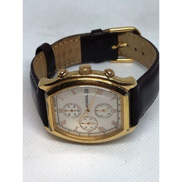 Fossil CH2260 Unisex Brown Leather Analog Dial Quartz Genuine Wrist Watch HG99 - Picture 5 of 9